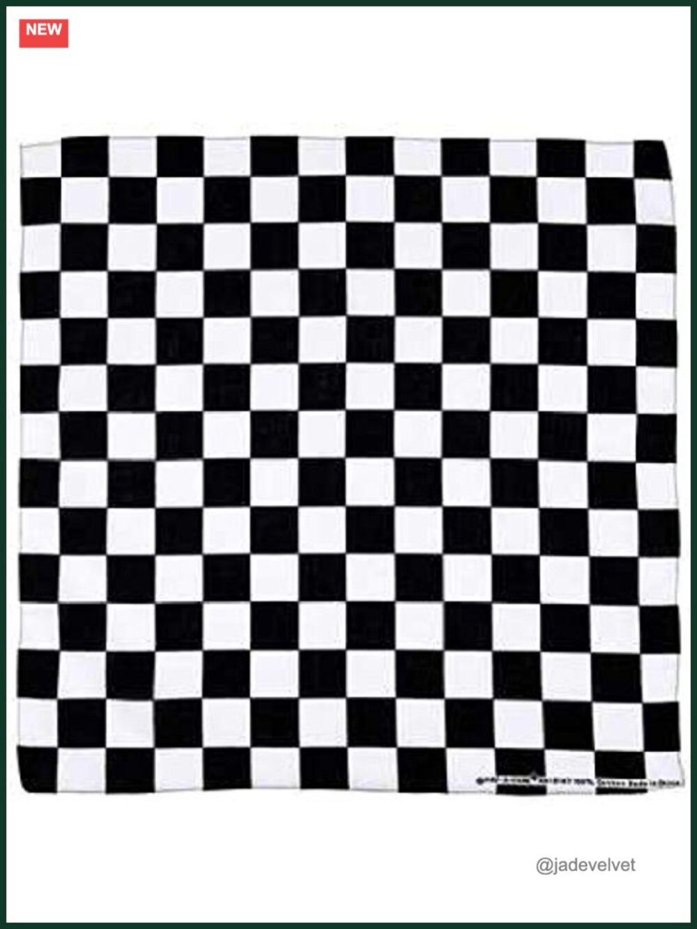 Black White Checkered Bandanna 100% Cotton Fashion Scarf Head Wrap